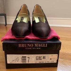 Bruno Marlina Couture Brown Satin shoes